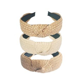 3 Pack Stylish Woven Headbands Set